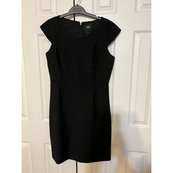 J Crew Suiting Dress Black 8 Short Sleeve All Seasonal Wool Sheath Career - Picture 3 of 4